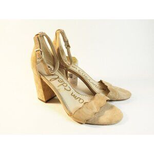 Sam Edelman Tan Camel Suede Odila Block Heels, Size 7 (US) 37 (EUR)